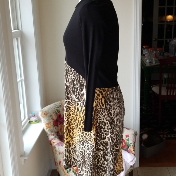 ZARA TRAFALUC😶 Contrasting Leopard/Black High Low Dress - Picture 4 of 9